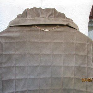 ST JOHN TAUPE Button Up Crushed Velvet Jacket S